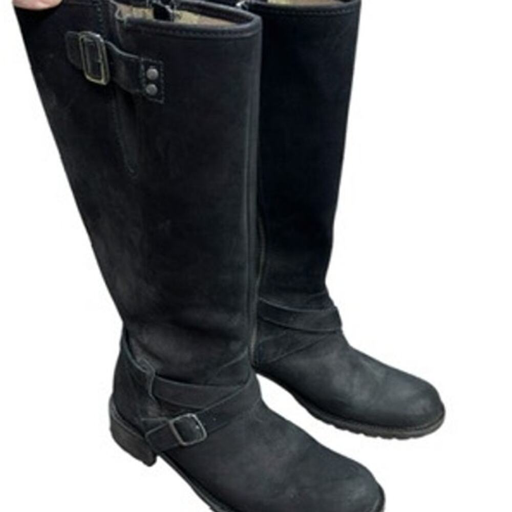 "LL BEAN", Black ,Suede Boots, Full Zip, Size 7W, Cowgirl, Farm Girl, Outdoors